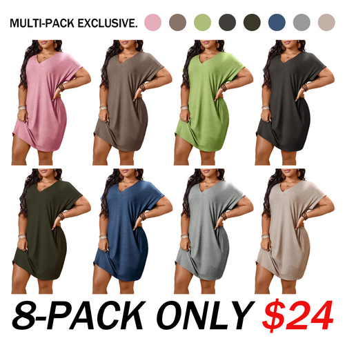 🔥Summer Hot Sale🔥Plus Size Women's Loose T-Shirt Dress