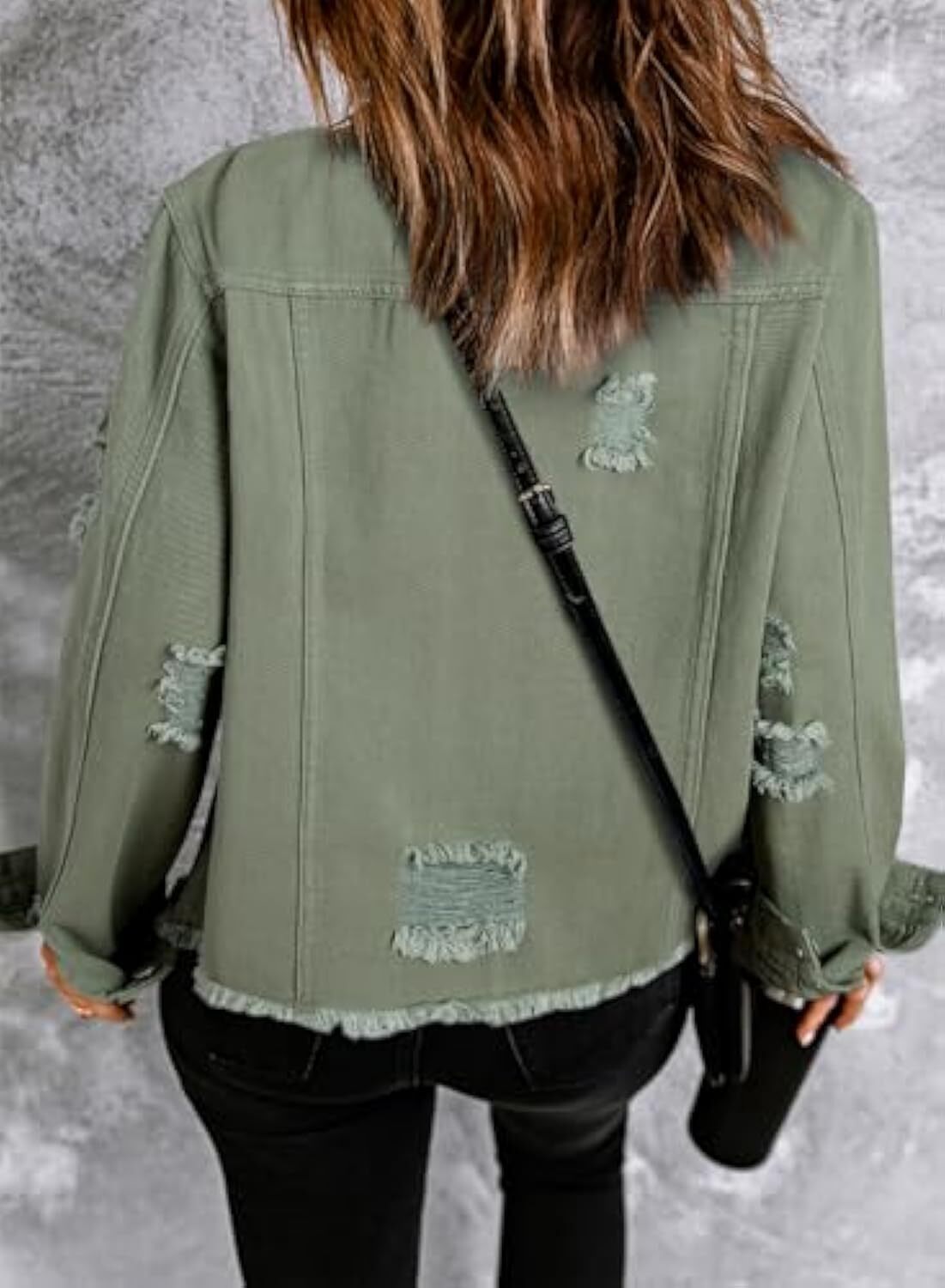 🔥Last day promotion⏰—Womens Washed Crop Denim Jacket With Pockets