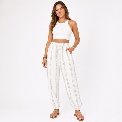⚡FINAL SALE⚡-Plus Size Striped Lightweight Pants, Casual Loose Trousers for Daily Wear