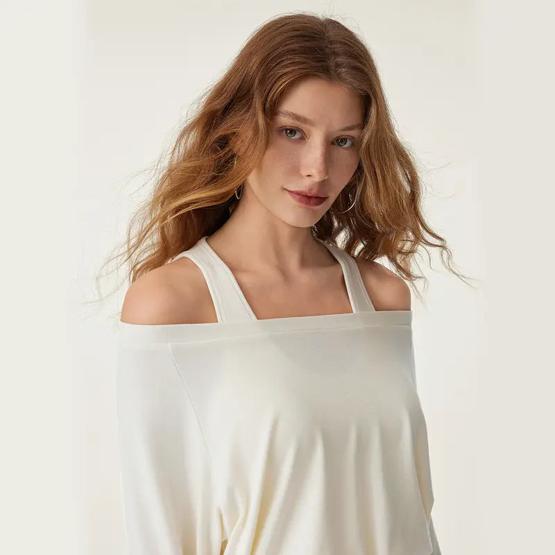 Women's Heat-Tech Multi-Wear Layering Bra Top - Long-Sleeves Minimalist Design