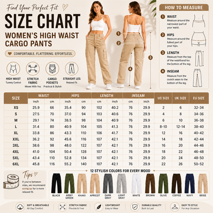 Limited-Time Offer -  Women's High Waist Stretch Cargo Pants