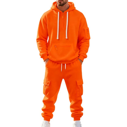 Men's  Hoodie & Cargo Pants Tracksuit Set