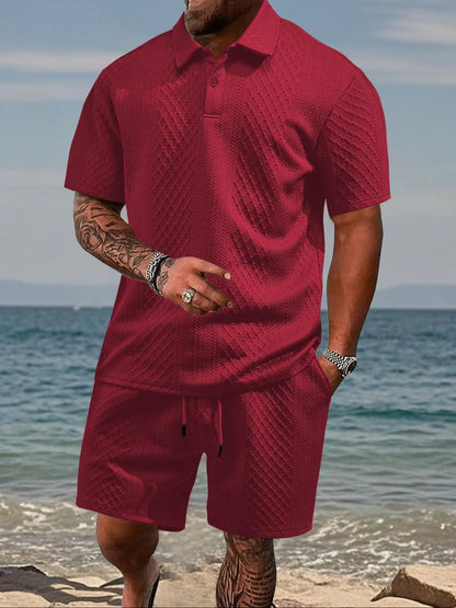 Men's Solid Polo Shirt Sets