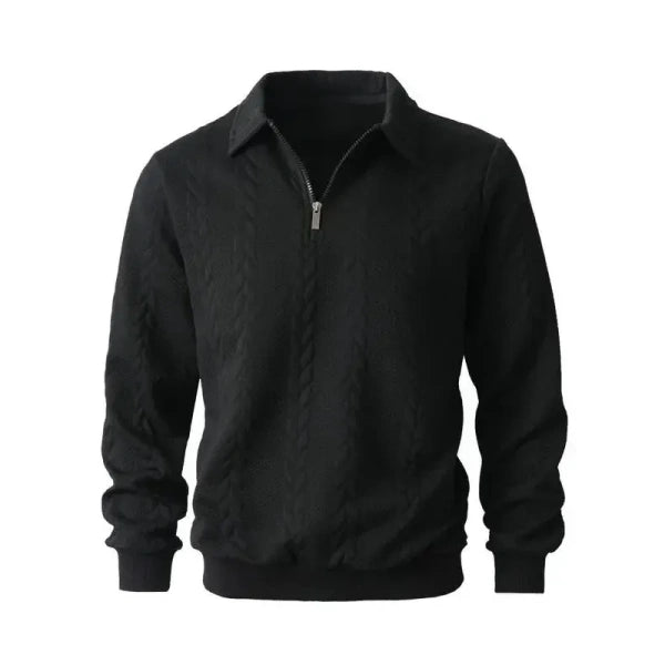 🔥 BESTSELLER | 8PCS $24.99 |Men's Fall Winter Outfits Knitted Polo Neck Long Sleeve Sweatshirt for Daliy Wear