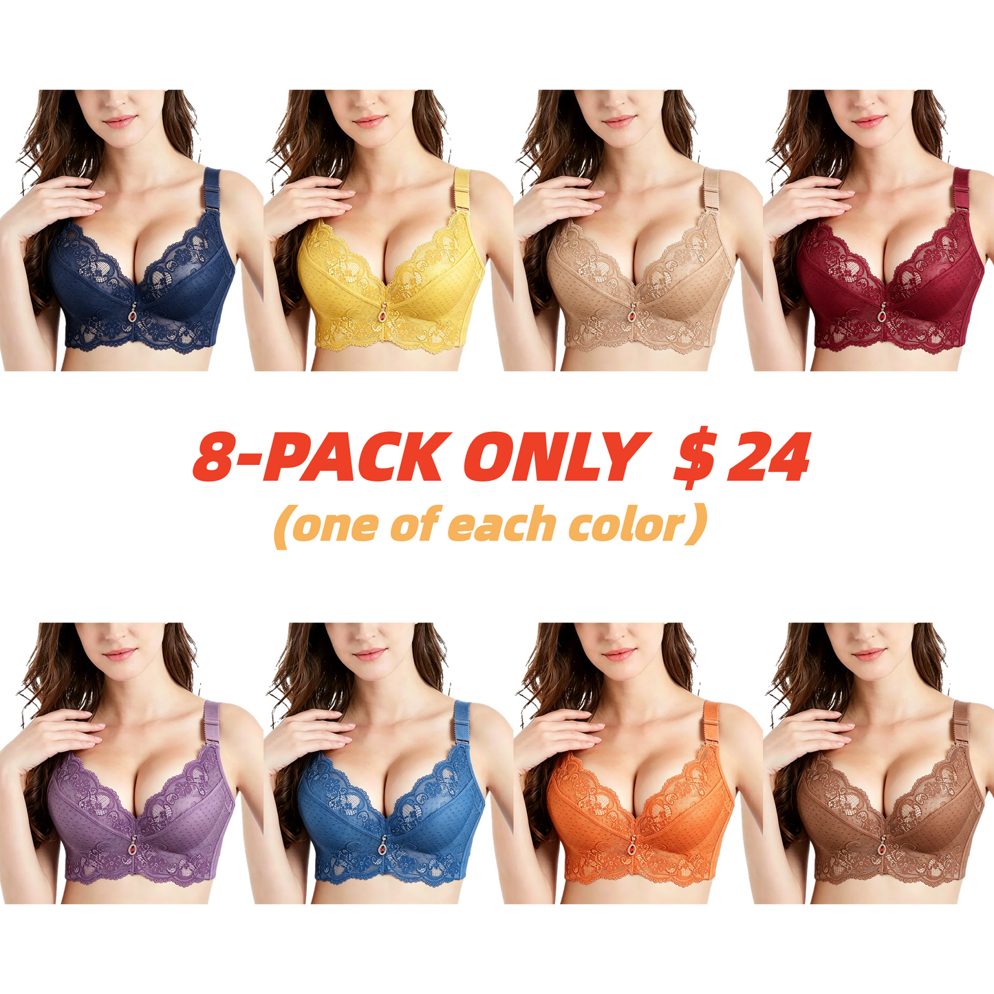 Padded Push Up Lace Bras for Women Underwire Bras Comfort Floral