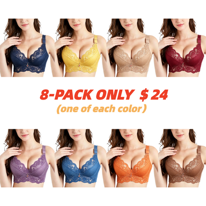 Padded Push Up Lace Bras for Women Underwire Bras Comfort Floral
