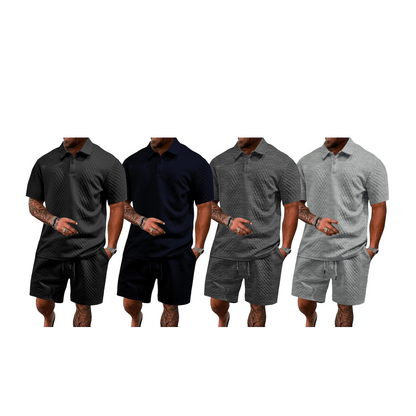 Men's Solid Polo Shirt Sets