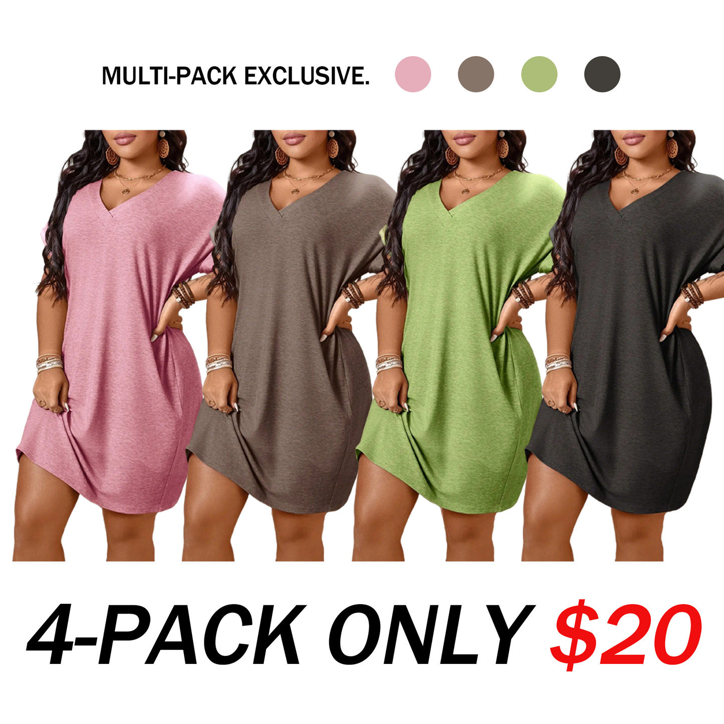 🔥Summer Hot Sale🔥Plus Size Women's Loose T-Shirt Dress