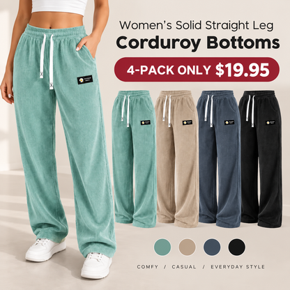 ⚡FINAL SALE ⚡Women's Relaxed-Fit Straight-Leg Corduroy Bottoms-100% Cotton