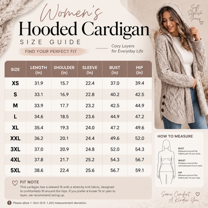 2026 Women's Hooded Cardigan Long Sleeve Coat