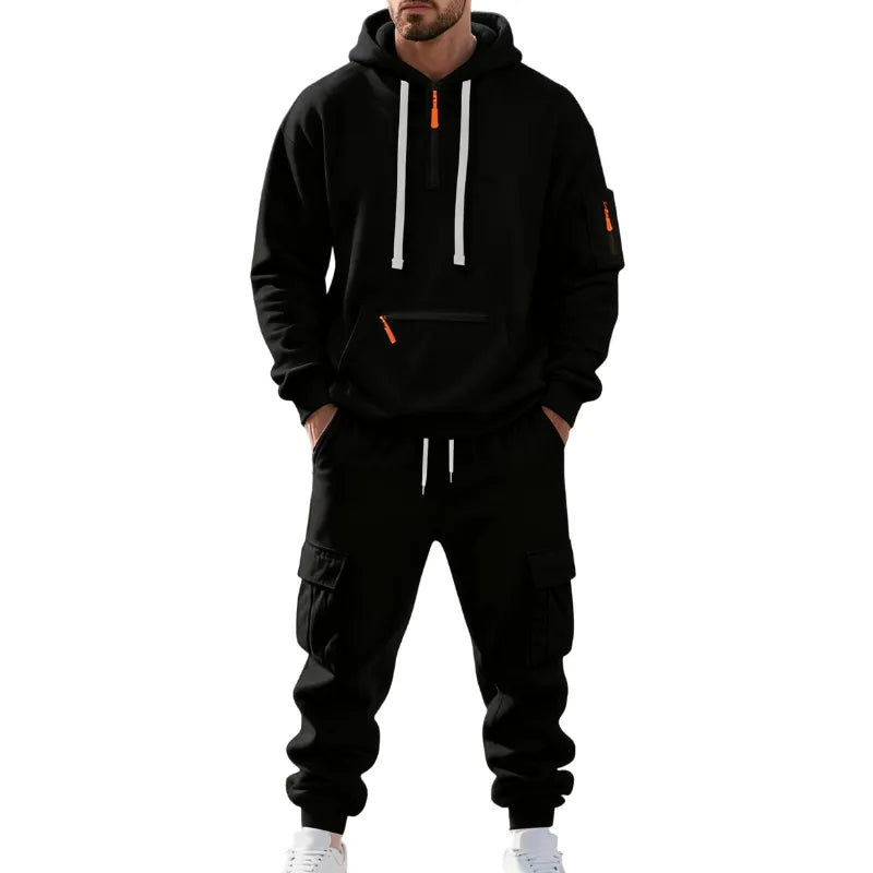 Men's  Hoodie & Cargo Pants Tracksuit Set