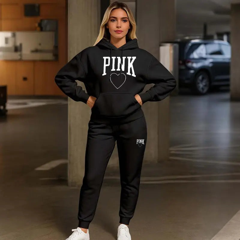 Women's Printed Hoodie & Drawstring Sweatpants