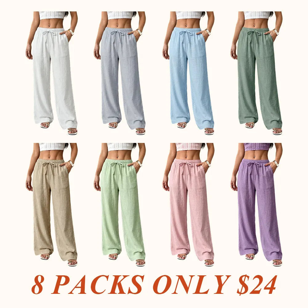 Casual waist-cinching pants suitable for couples and unisex wear, ideal for all seasons; versatile and easy to pair