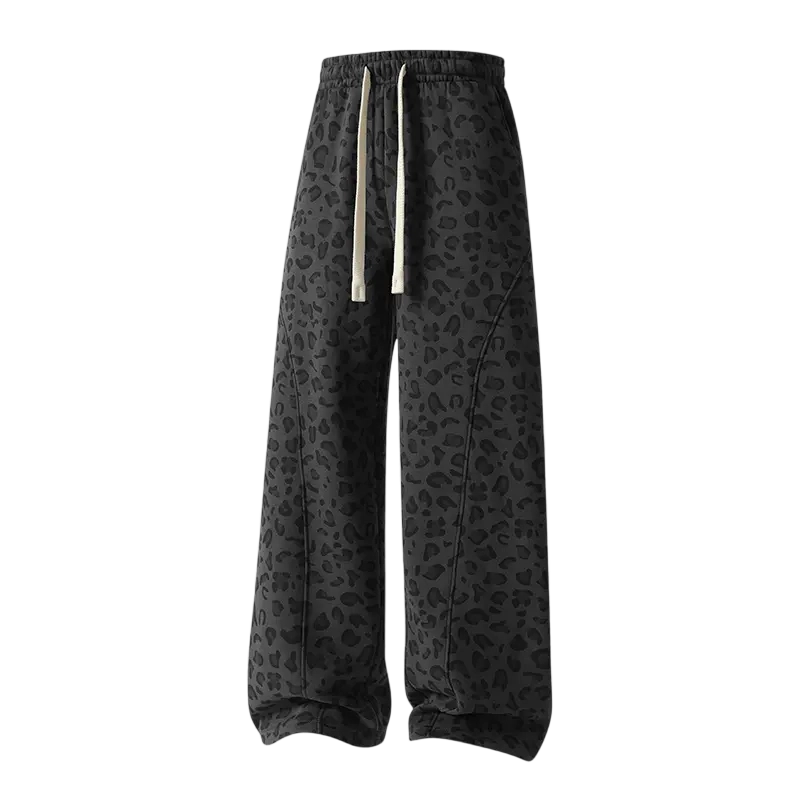 Men’s leopard-print casual trousers