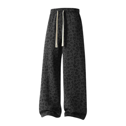 Men’s leopard-print casual trousers