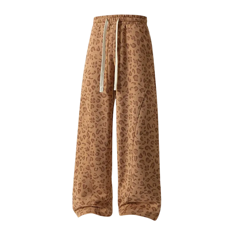 Men’s leopard-print casual trousers