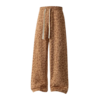 Men’s leopard-print casual trousers