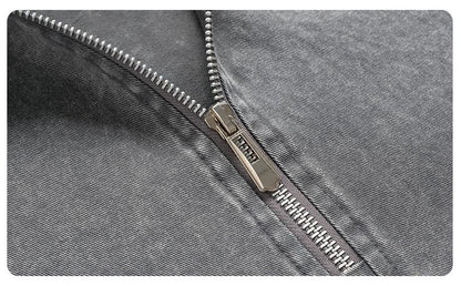 Washed Half-Zip Hooded Pullover
