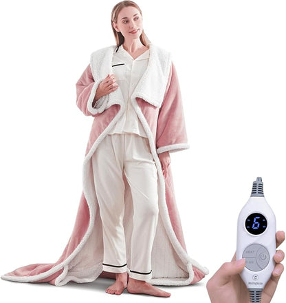 🔥 BESTSELLER | 6PCS $24.99 |🔥Wearable Heated Blanket with Foot Pocket Sherpa🔥Overheat Protection & Auto Shut-Off