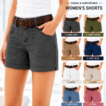 FINAL SALE⚡- 8 PACK Casual Summer Shorts – Split Side Flap Pocket Shorts Without Belt