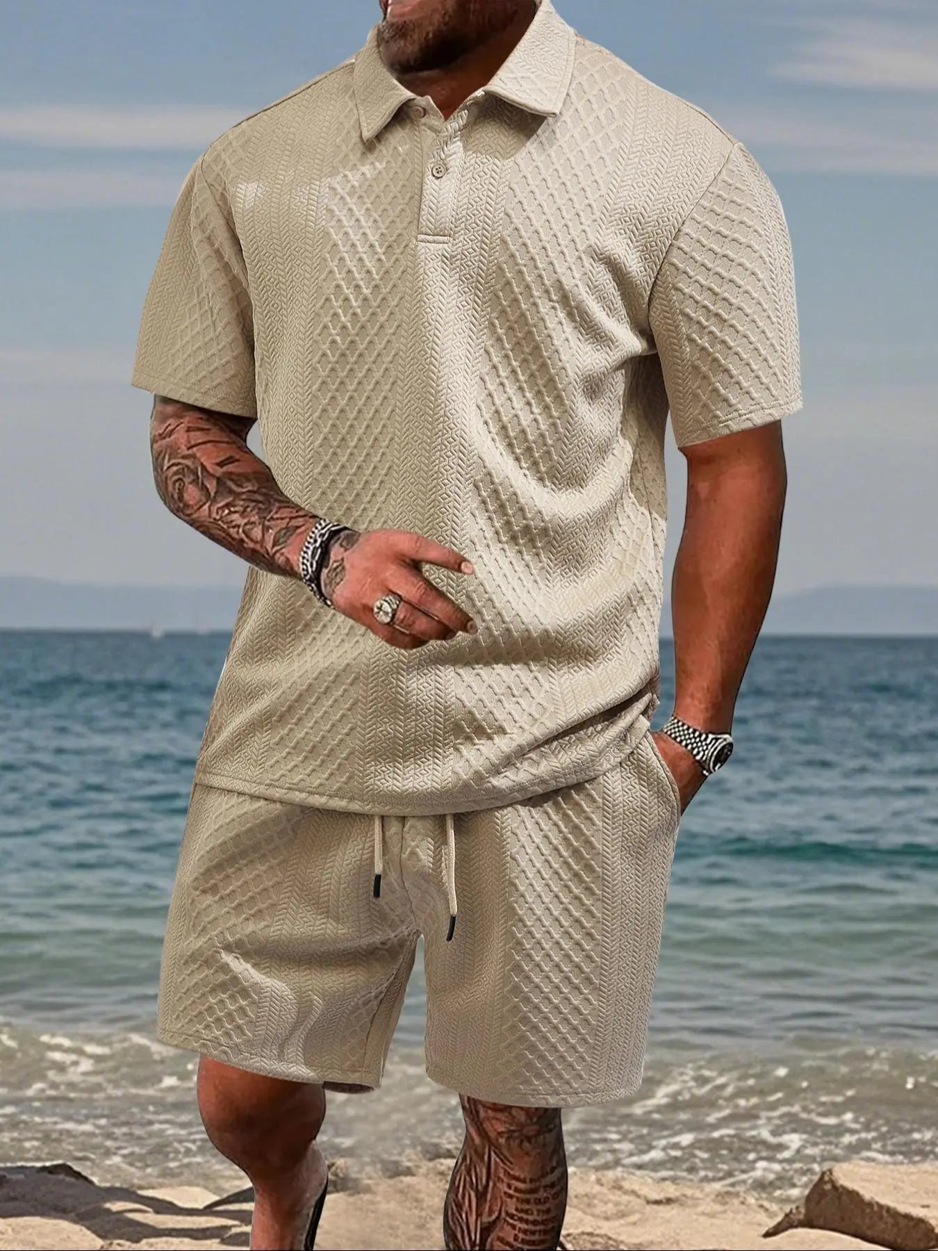 Men's Solid Polo Shirt Sets
