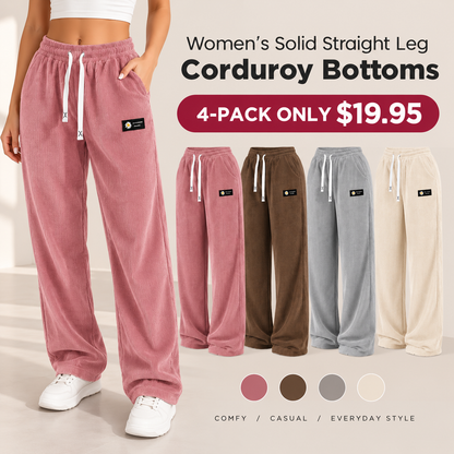 ⚡FINAL SALE ⚡Women's Relaxed-Fit Straight-Leg Corduroy Bottoms-100% Cotton
