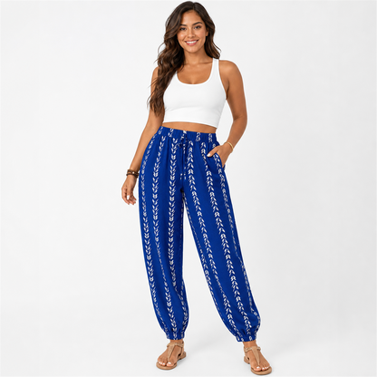 ⚡FINAL SALE⚡-Plus Size Striped Lightweight Pants, Casual Loose Trousers for Daily Wear