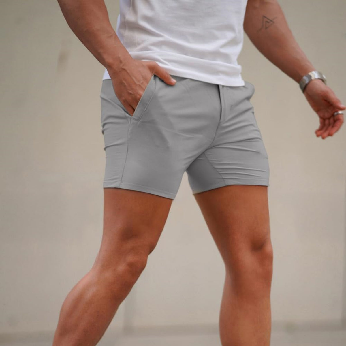 🔥 BESTSELLER | 10PCS $25.37 |Men's 5 Inch Casual Stretch Slim Fit Chino Shorts