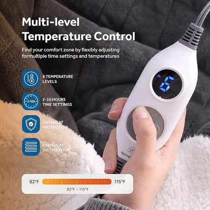 🔥 BESTSELLER | 6PCS $24.99 |🔥Wearable Heated Blanket with Foot Pocket Sherpa🔥Overheat Protection & Auto Shut-Off