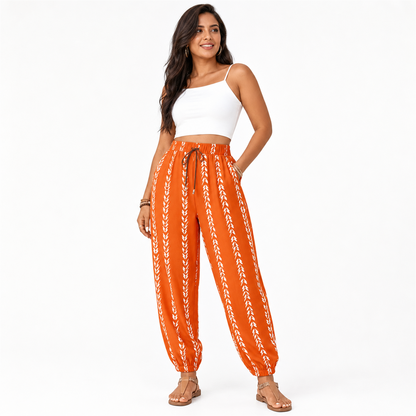 ⚡FINAL SALE⚡-Plus Size Striped Lightweight Pants, Casual Loose Trousers for Daily Wear