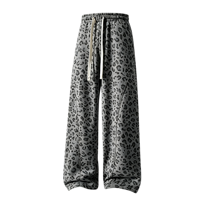 Men’s leopard-print casual trousers