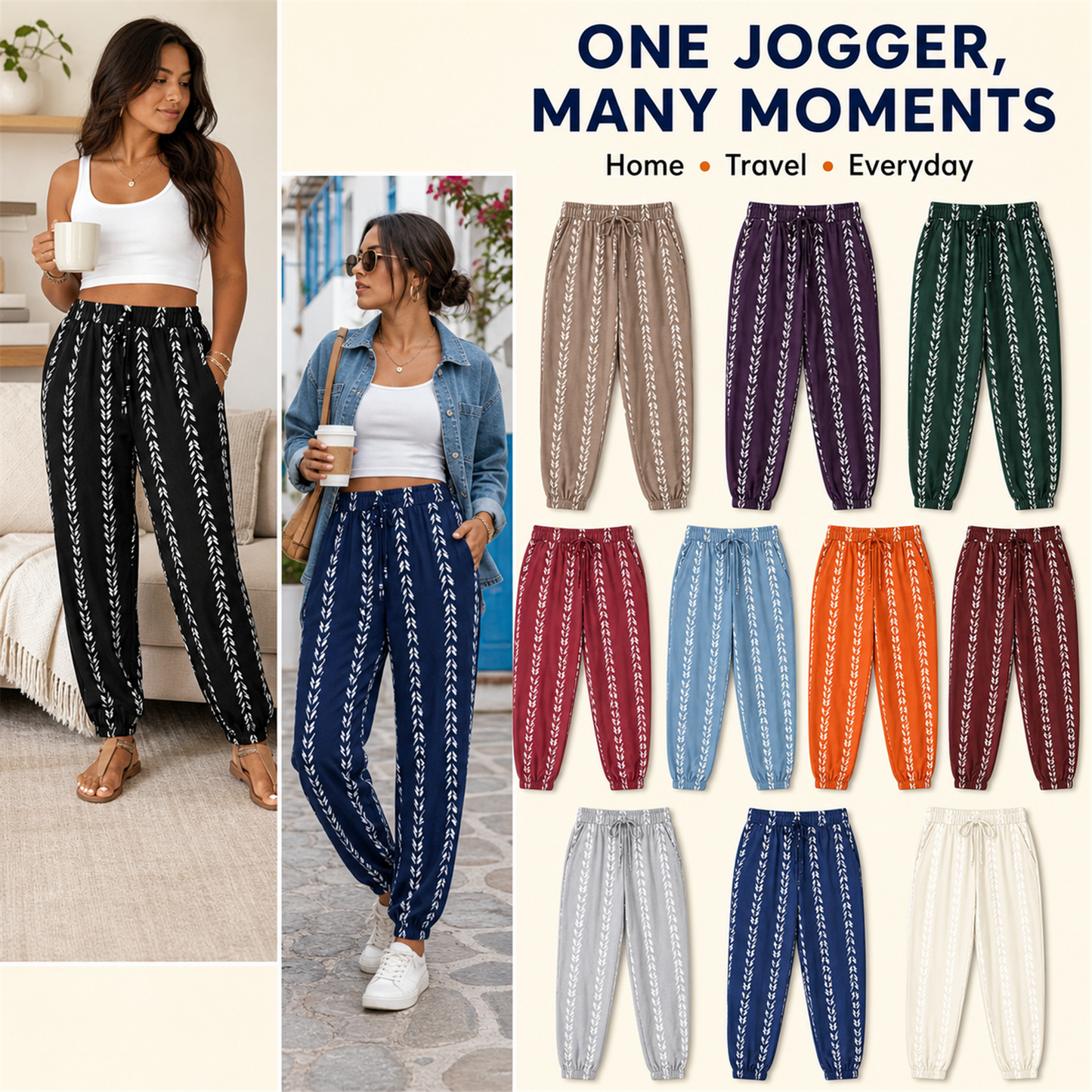 ⚡FINAL SALE⚡-Plus Size Striped Lightweight Pants, Casual Loose Trousers for Daily Wear
