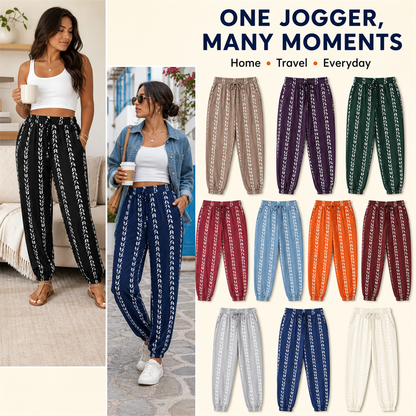 ⚡FINAL SALE⚡-Plus Size Striped Lightweight Pants, Casual Loose Trousers for Daily Wear