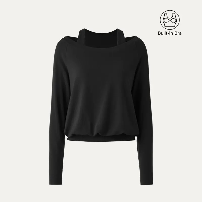 Women's Heat-Tech Multi-Wear Layering Bra Top - Long-Sleeves Minimalist Design