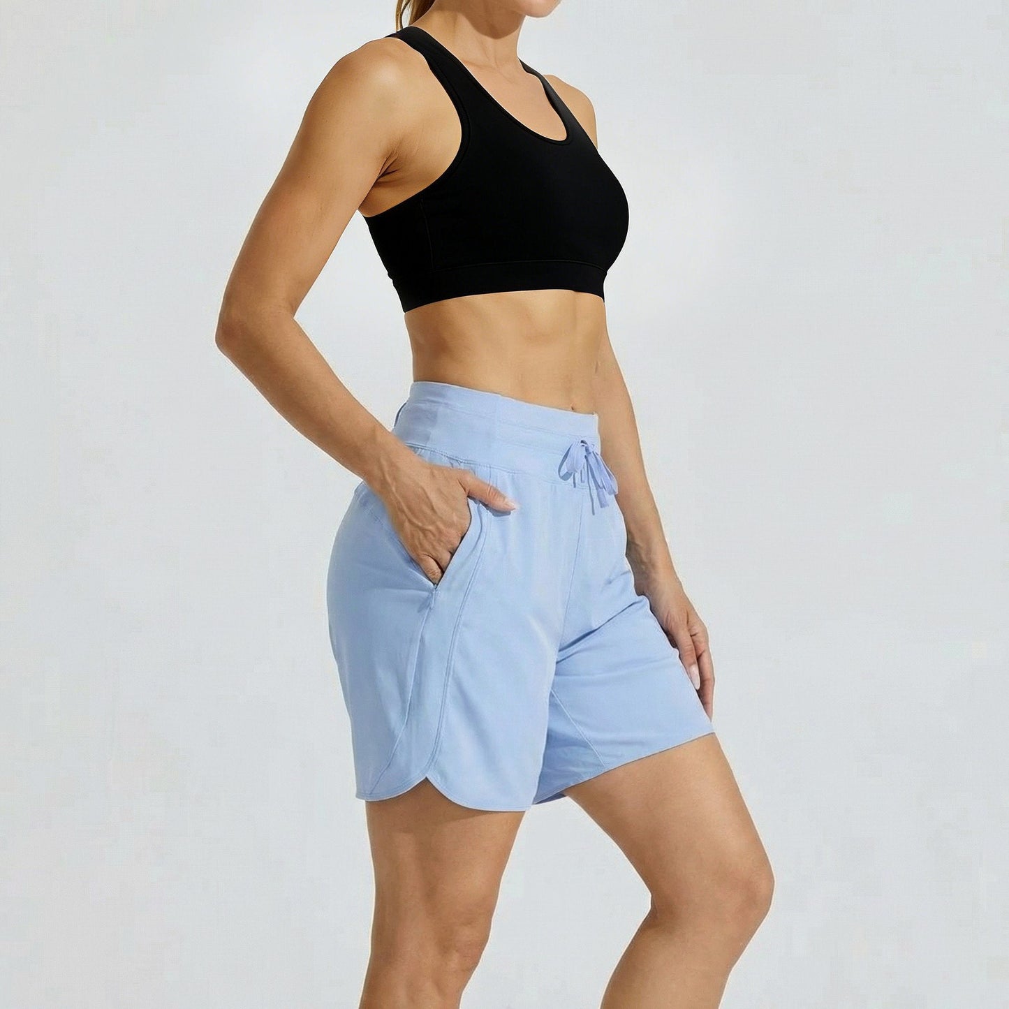 ⏰Hot Sale Women's Active Athletic Long Running High Wasistband Shorts
