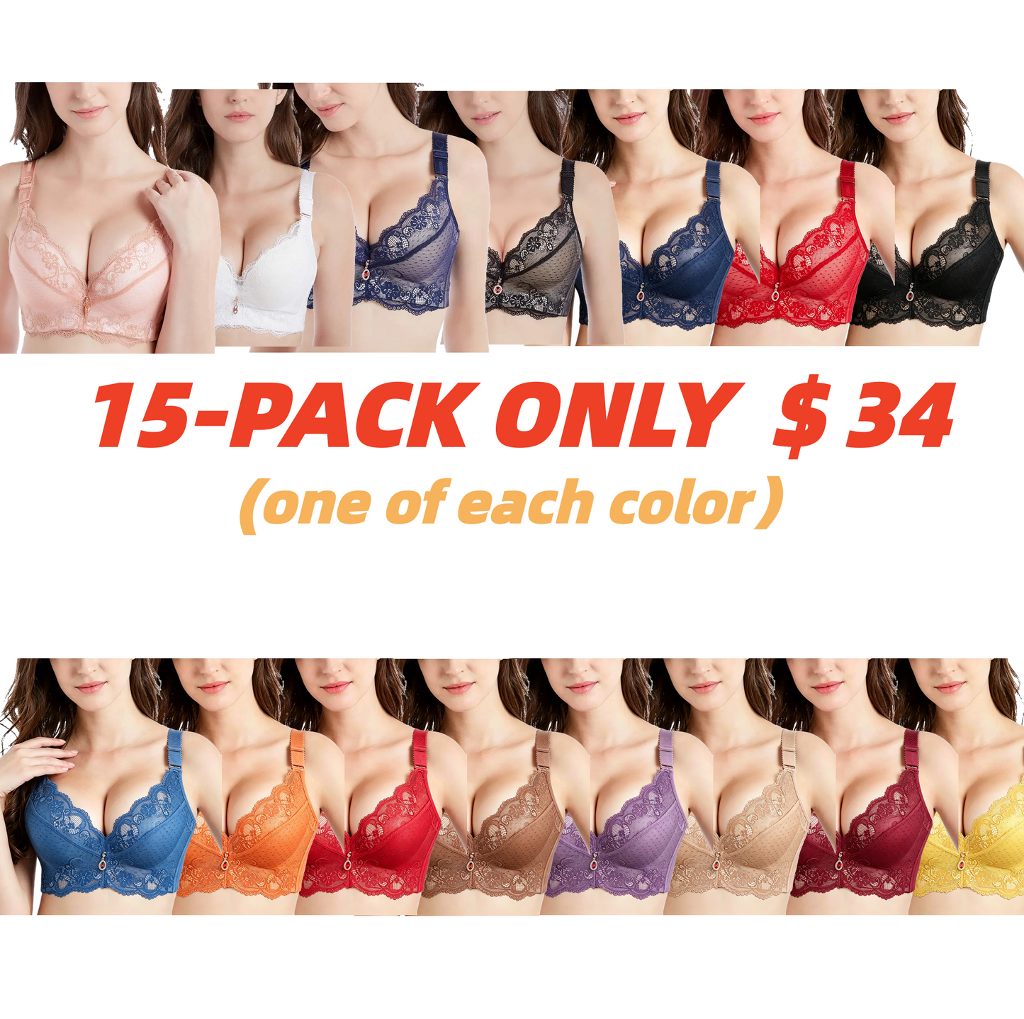 Padded Push Up Lace Bras for Women Underwire Bras Comfort Floral