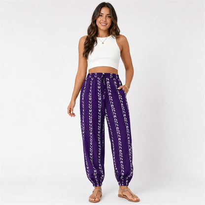 ⚡FINAL SALE⚡-Plus Size Striped Lightweight Pants, Casual Loose Trousers for Daily Wear