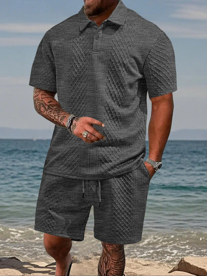 Men's Solid Polo Shirt Sets