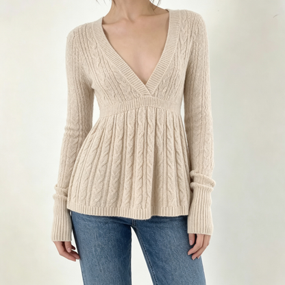 ⚡FINAL SALE-Women's Soft Long Sleeve V-neck High Waist Knitwear