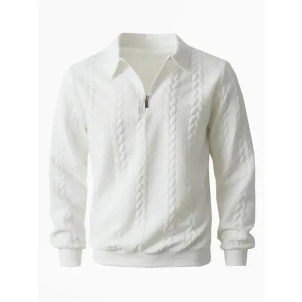 🔥 BESTSELLER | 8PCS $24.99 |Men's Fall Winter Outfits Knitted Polo Neck Long Sleeve Sweatshirt for Daliy Wear