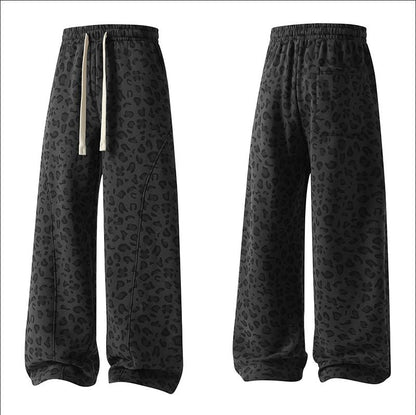 Men’s leopard-print casual trousers
