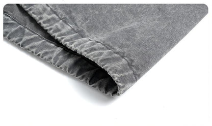 Washed Half-Zip Hooded Pullover