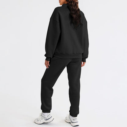 🔥 BESTSELLER | 8PCS $24.63 |Women's Oversized Half-Zip 2-Piece Jogger Set