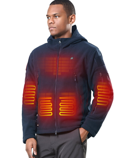 Men's Polar Fleece Heated Jacket With 12V Battery Pack
