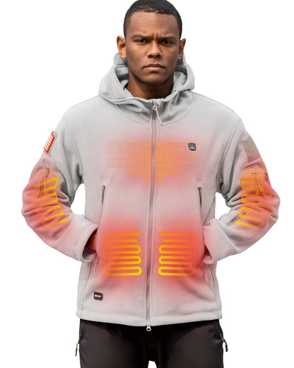 Men's Polar Fleece Heated Jacket With 12V Battery Pack