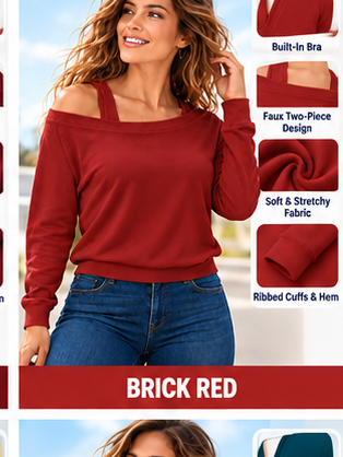 Women's Heat-Tech Multi-Wear Layering Bra Top - Long-Sleeves Minimalist Design