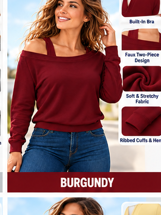 Women's Heat-Tech Multi-Wear Layering Bra Top - Long-Sleeves Minimalist Design