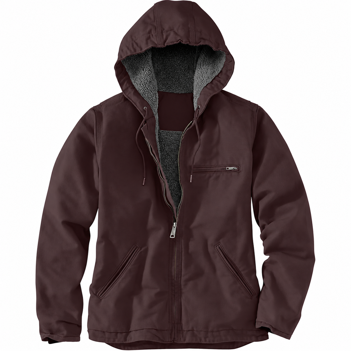 🔥 BESTSELLER | 8PCS $25.95 |Women's Loose Fit Washed Duck Sherpa-Lined Hooded Jacket
