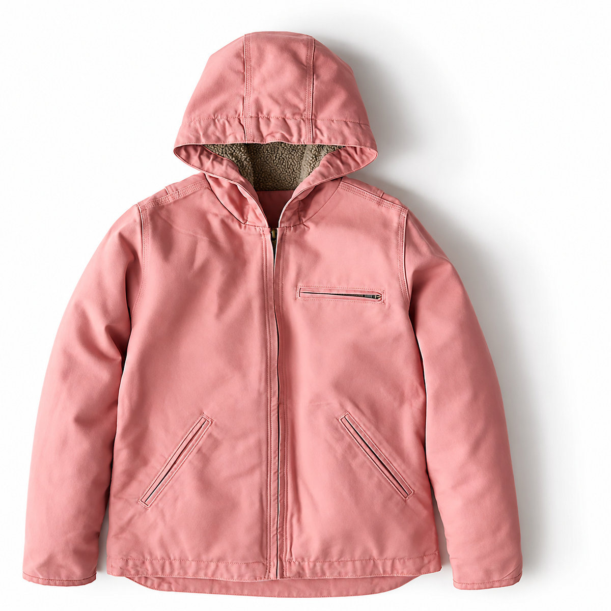 🔥 BESTSELLER | 8PCS $25.95 |Women's Loose Fit Washed Duck Sherpa-Lined Hooded Jacket