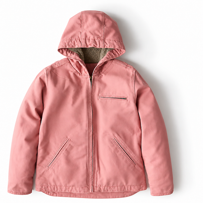 🔥 BESTSELLER | 8PCS $25.95 |Women's Loose Fit Washed Duck Sherpa-Lined Hooded Jacket